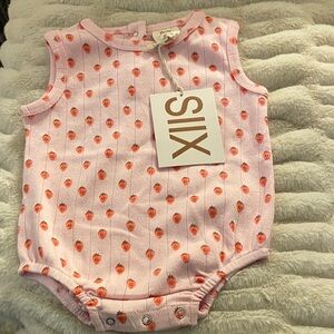 Pink Strawberry Patterned  Bodysuit